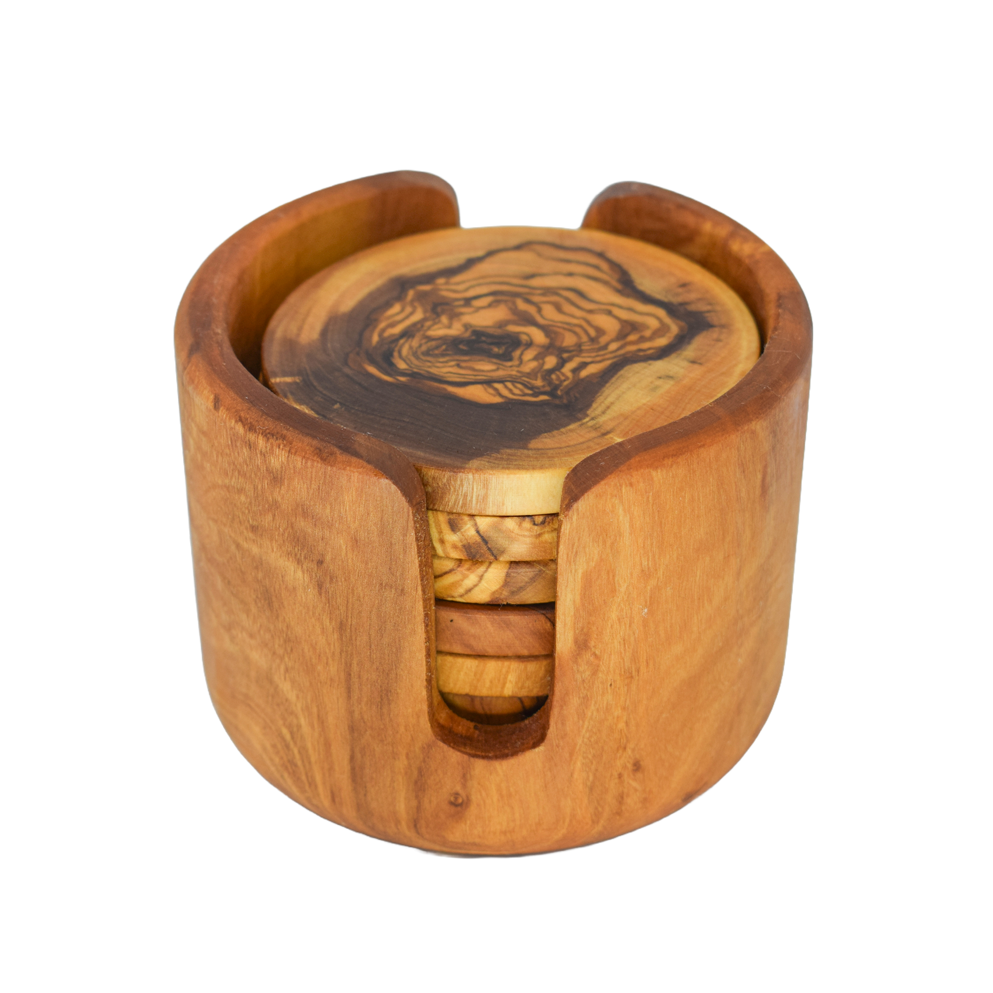 Glas-Untersetzer Set (6 Stk.) inkl. Behälter (Glatt & abgerundet)